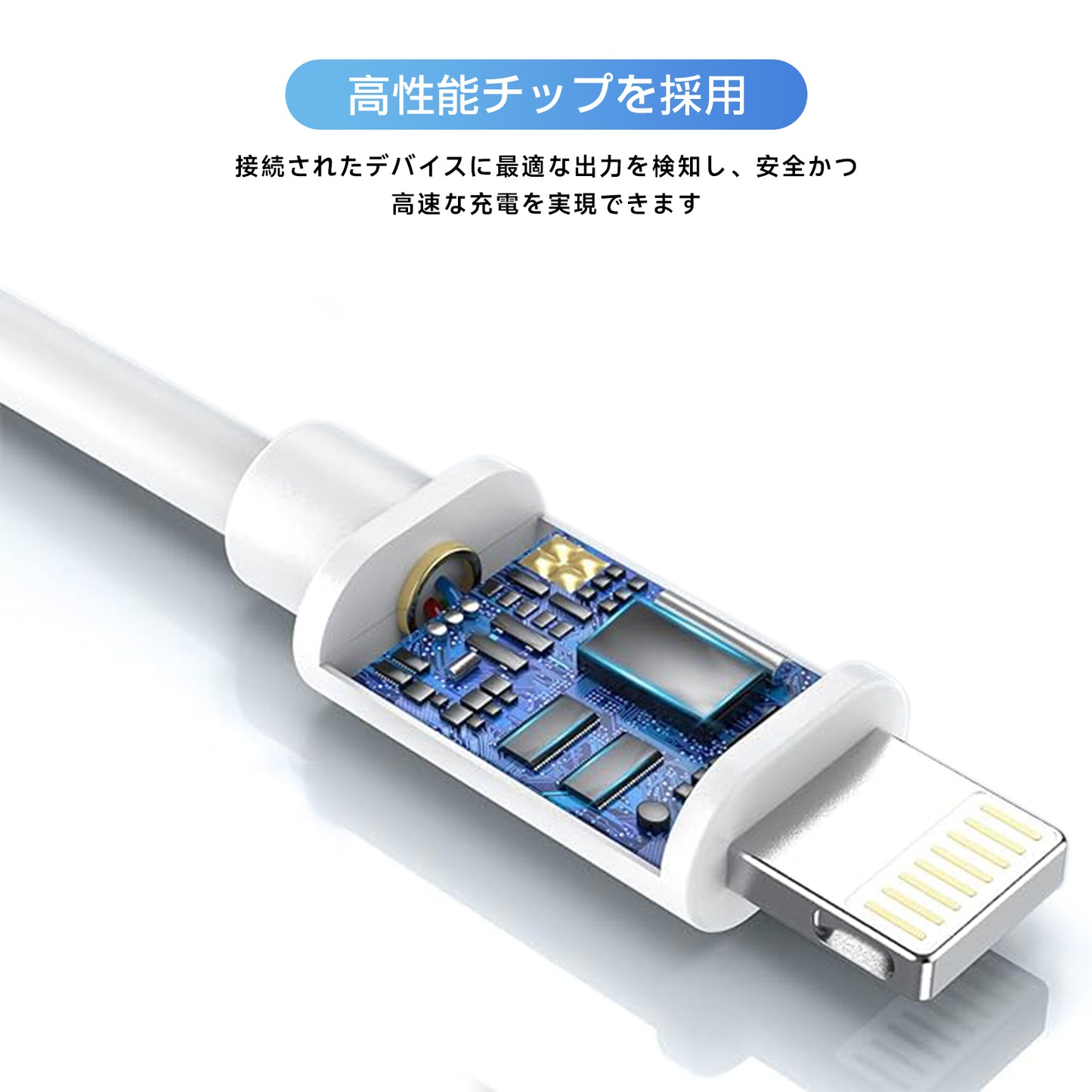 iPhone 充電 ケーブル 2本セット ライトニングケーブル 純正品質 高速転送 充電器 断線強い iPhone/iPad対応 2.4A 急速充電 90日保証 0.25m/0.5m/1m/1.5m/2m