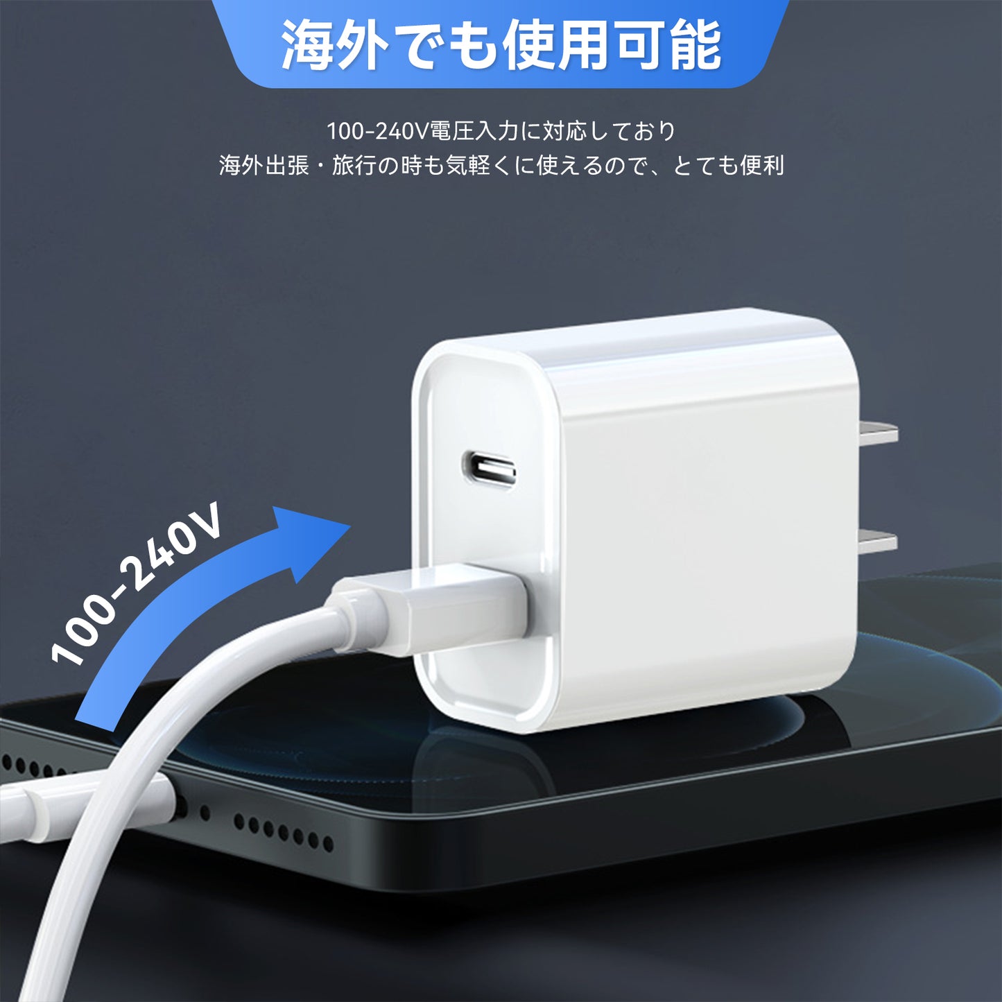 PD20W 充電器 iPhone充電ケーブル 2点セット ライトニングケーブル USB Type-c 急速 QC3.0 タイプa 20w 2口 アンドロイド iPad Andriod 電源 コンセント PSE