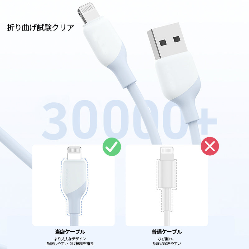 iPhone 充電ケーブル Lightningケーブル ライトニングケーブル 公式認証品 純正品質 高耐久 充電器 1M 2M  急速充電 データ 2.4A 通信 転送